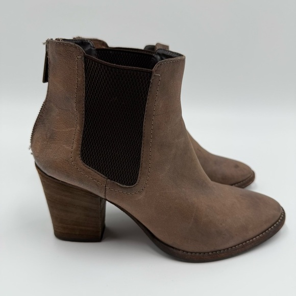 Aquatalia Women’s Leather Whipstitch Trim Chelsea Ankle Boots 10 Brown - Picture 5 of 12
